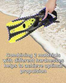 Reef Tourer Snorkel Fins, Adjustable Open Heel, Compact Short Blade Swimming Snorkeling Flippers, Travel Size, RF0106P - Black - View 4