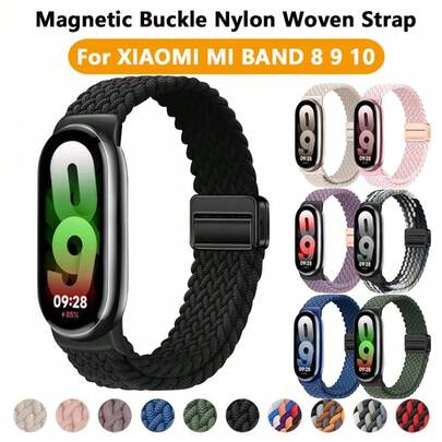 兼容小米 Mi Band 10 9 8 尼龙表带高品质透气运动腕带智能手表配件舒适耐用加固缝线安全贴合防脱非常适合运动爱好者