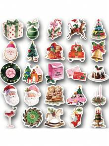 SCXXBSW 50pcs Fun Cartoon Christmas Aesthetic Creative Stickers Suitable For Handbooks, Phone Cases, Laptop Suitcases, Refrigerators - Multicolor - View 11