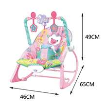 Baby Bouncer con vibraciones calmantes y música de bebé a niño pequeño Rocker durante 0-36 meses - Rosa - Ver 2