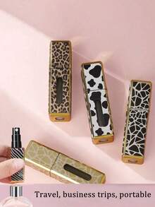 1pc 5ml Textured Leopard Print Square Perfume Refill Bottles, Portable Travel Bottom Direct Filling Perfume Bottles, Square Portioning Bottle, Spray Bottle.Reusable. Liquid Separation Bottles, With Various Textures To Choose From, Diverse Styles, Separation Bottles, Spray Bottles. Sample Bottle. Easy To Carry And Carry With You. Bottle.Travel Essentials For Vacation Holiday - Nhiều màu - Xem 6
