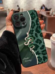创意时尚可爱绿色蛇皮豹纹彩绘防震手机壳,兼容 17 Pro/17 Air/17/17 Pro Max/16/11/16 Pro/16 Plus/16 Pro Max/16 e/15 Pro Max/13/14/12/XS/XR/7G/8P,兼容三星 Galaxy S25/S25 Plus/S25 Ultra/A16/A36/A26/A56/A50/A12 - 彩色 - 查看 4