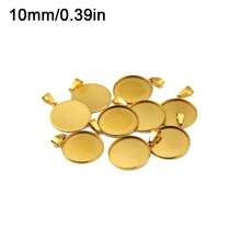 5pcs 18K Gold-Plated Round Disc Welding Bails, DIY Jewelry Necklace Pendant Making Accessories, Fit For Gemstone Setting