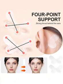 6/18/36 szt. naklejek na uszy, samoprzylepne niewidoczne taśmy korekcyjne do uszu, kosmetyczne nalepki na uszy, niewidoczne klipsy do uszu w kształcie elfów, odpowiednie do cosplayu i kostiumów, wygodne i bezpieczne taśmy podnoszące uszy, do makijażu i urody, przystępna cena, prezent świąteczny, kosmetyki, narzędzia do makijażu, tanie towary, prezent, prezent dla kobiet, prezent świąteczny - Przezroczysty - Zobacz 8