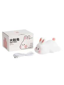 Cute Rabbit Night Light, Rabbit-Shaped Night Lamp With Warm LED Lighting. It Features Three Brightness Levels And Touch Operation, Is Rechargeable, Comes With A Switch, And Is A Novelty Animal Night Light. Available In Warm White Light Or Rainbow-Changing LED, Suitable For Placing On A Desk, In A Dormitory, Or Bedroom. Ideal For Back-To-School Decoration,