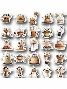 SCXXBSW 50pcs Fun Cartoon Animal Art Creative Stickers Suitable For Handbooks, Phone Cases, Laptop Suitcases, Refrigerators - Multicolor - View 11