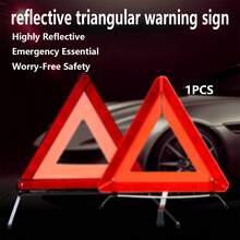 1pc High Reflective Foldable Car Warning Triangle - Vehicle Emergency Tripod, Road Breakdown Car Safety Sign