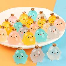 1/2/4 تمثال صغير لتاج الدجاجة الجميلة للسيارة، حيوان أليف مميز للسيارة، إضاءة ليلية الاستخدام كديكور داخلي للسيارة، عنصر ديكور للسيارة