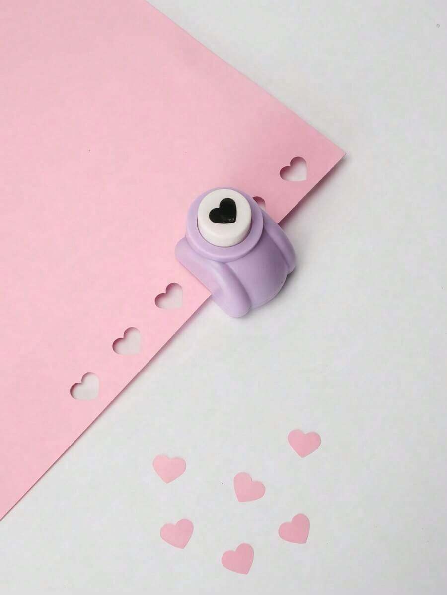 1PC Cute Heart-Shaped Paper Punch For DIY Scrapbooking, Card Making, Crafting – Valentine's Day, Journal Supplies, Handmade Art Crafts, Office Stationery - Tím hoa cà - Xem 1