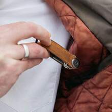 Crazy Horse Leather Key Organizer Quiet Profile Holds Up To 7 Keys Chestnut Brown With Brown Stitching - ChestnutBrownwithBrownStitching - View 9