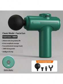 Elektrischer Muskel-Massagegerät, kleine Reise-Massagepistole, Tiefengewebe-Massagepistole, entlastet den gesamten Körper, 6-Gang leise Körper-Faszien-Pistole mit Handgriff und 4 Massageköpfen, Mini-Massagepistole, geeignet für 5 Einsatzbereiche: Zuhause, Fitnessstudio, Outdoor, Büro usw., ideales Geschenk für Männer und Frauen