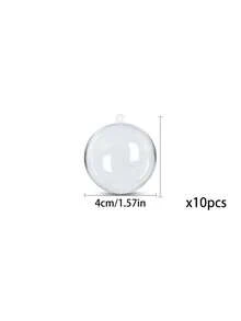 10pcs Clear Plastic Fillable Ornaments Clear Christmas Ornaments Balls Fillable For Crafts Christmas Ornaments Balls, Clear DIY Ornaments Christmas Tree Decorations, Hanging Christmas Decorations Indoor Home Decor Supplies