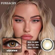 FUNSACHY 1 Pair Of Gray Lens Contact Lenses, Annual Disposable Beauty Lenses, Korean Lenses, Suitable For Daily Dates Or Festivals, Comfortable And Natural Lenses