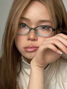 1 件女士时尚复古 Y2K 塑料超轻小框眼镜