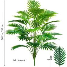 Árbol de palma artificial grande de 68-88-145cm, hojas y ramas de palma verde plástica falsa tropical, adecuado para la decoración del hogar y el jardín - Verde Oliva - Ver 20