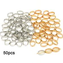 50 Stücke 15x12mm ellipsenförmige Perlenkappe, CCB Perlenrahmen, für DIY Schmuckherstellung, Halskette, Armband, Ohrringe, Anhänger Verbinder mit Abstandsperle für Schmuckherstellung Zubehör