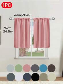 1 件纯色遮光短窗帘适用于房车、双层床和小窗户 - 100% 涤纶现代窗帘，适用于客厅、咖啡厅、厨房装饰 - 彩色 - 查看 31