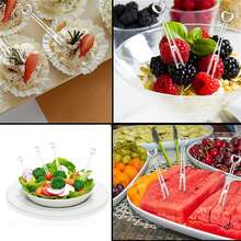 100/50pcs Transparent Heart-Shaped Fruit Picks, Dessert Forks, Double-Prong Appetizer Forks, Suitable For Wedding Party, Fruit, Cake, Bar, Club, Restaurant, Home, Kitchen Tools, Kitchen Utensils, Kitchen Accessories, Household Kitchen Supplies - Multicolor - View 4