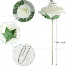 25pcs/Pack Foam Rose Flowers With Stems, PE Material Artificial Roses, Wedding & Valentine's Day Decor (Excluding Leaves & Box) - Multicolor - View 6