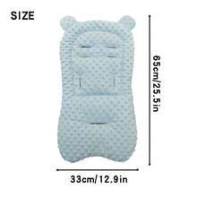 1 件婴儿推车/汽车座椅坐垫，毛绒加厚保暖垫，柔软透气婴儿车内衬，可翻转 4 季婴儿车/高脚椅座椅垫 - 藍色 - 查看 2