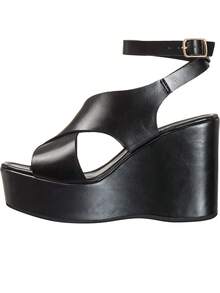 Women's Platform Sandal High Heel Wide Cross Straps Stylish Comfortable GiGiL - màu đen - Xem 4