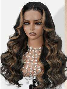 Eulisi Tóc giả ren phía trước 13x4 Body Wave, tóc thật, tóc thật đã được nhổ sẵn, mật độ 180, tóc giả ren phía trước trong suốt, tóc thật dành cho phụ nữ, tóc giả không keo 9A, tóc thật với tóc con, màu tự nhiên, highlight màu vàng mật ong P427#, thẳng, sóng cơ thể, sóng sâu, sóng nước, màu 1B/30#, tóc giả thẳng, sóng cơ thể, sóng sâu, - màu đen - Xem 59