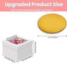 5 Pcs Cake Boxes With Window, White Square Cheesecake Bakery Boxes, Large Cardboard Cake Baking Boxes For Cakes, Pies, Wedding, Birthday Party - White - View 17