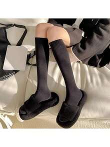 4 双女士及膝袜，保暖加厚中筒袜，冬季 2/8 双 - 彩色 - 查看 3