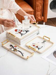 1 Stück Weihnachts-Kunststoff-Tablett, Mehrzweck-Aufbewahrungstablett für Küche, Esszimmer, Wohnzimmer, geeignet für Teesets, Gläser, Süßigkeiten, Kekse, Brot, Hochzeiten, Partys, Geschenke, Geburtstage, Weihnachten