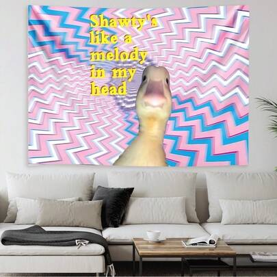 1PC Little Duck Melody, Tapestry, Fashionable, Lightweight And Durable Wall Tapestry - Multifunctional Decorative Bedroom, Living Room Wall Art, Suitable For Indoor And Outdoor Decoration, Birthday Parties, Family Gatherings, Dormitory Room Atmosphere Decoration