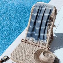 Turkish Beach Towel -Large Beach Towels Oversized 2 Pack - Soft Durable Compact Lightweight Quick Dry Sand Free Bath Pool Towel Set For Beach Gifts  Vacation Travel - Navy Blue - 海軍 - 查看 7