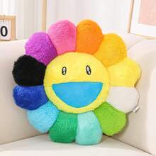 Flower Shaped Throw Pillow, Flower Face Floor Cushion, Colorful Sunflower Plush Pillow, Cute Decorative Pillows For Sofa, Bedroom, Car (40cm/15.7in),  Home Decor In 2025 - 黃色 - 查看 5