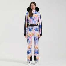 One-Piece Ski Suit For Women, Snowboard Overalls, Windproof And Waterproof, Breathable Clothing, Thickening, Skiing Suit, Winter - 顏色 19 - 查看 8