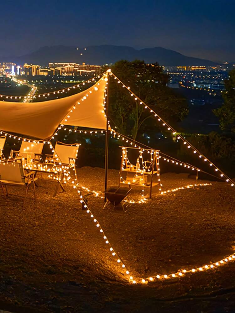 1pc 1.5m/3 Meters/5m/10m Battery Operated Round Ball String Lights, 10/20/50/100 LED Lights, Home Decor Fairy Lights, Room Decoration, Wedding Party Lighting, Battery Powered LED Starry Lights