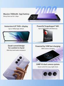 Redmi 15 Smartphone Global Version 6.9" FHD+ DotDisplay Up To 144Hz Refresh Rate 7000mAh (Typ) Battery 33W Fast Charging 50MP Main Camera Snapdragon 685 AI Face Unlock Xiaomi HyperOS 2 *NO NFC Version,NO Charger - Gray - View 2