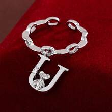 1 chiếc nhẫn điều chỉnh được hình gấu hoạt hình leo chữ, đính đá Cubic Zirconia, dành cho nữ. - Nhiều màu - Xem 34