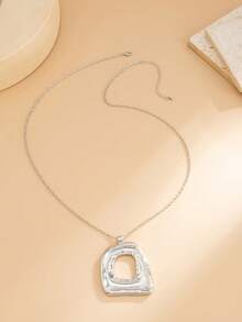 1 Stück großer Anhänger Halskette, mehrschichtige Boho-Kreis-Leder-Choker, klobige Boho-Halskette für Frauen, lange Pullover-Halskette, Schmuck