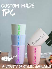 1 pezzo Tazza personalizzata - Testo personalizzato, viola/rosa/blu pastello, tazza da bagno e da viaggio spessa per casa, dormitorio, regali - Aggiungi il tuo messaggio!, Accessori e decorazioni per il bagno