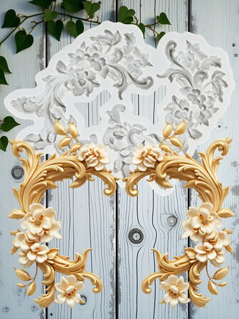 Baroque Silicone Mold Curlicues Relief Scroll Lace Fondant Molds Animal Themed Cake Decoration Cupcake Topper Candy Chocolate Polymer Clay Gum Paste
