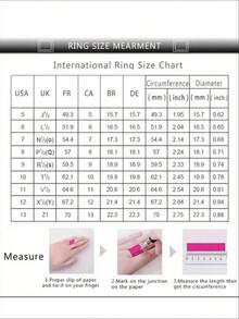 1Pc CZ Charm Wedding Engagement Ring, Women's Valentine's Day Party Gift TYKW - 1# - 查看 2