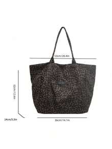 Étudiants universitaires, étudiants du secondaire, saison de la rentrée scolaire, style coréen artistique décontracté nouvelle mode, grande capacité, sensation premium, minimaliste, léger et polyvalent, vintage paresseux, imprimé léopard, sac à dos étudiant, sac fourre-tout de campus, style moderne, sac à main d'épaule pour femmes, sac fourre-tout, convient pour les voyages, les achats, les rendez-vous, cadeau pour femmes, convient aux adolescents, aux étudiantes universitaires, aux nouveaux arrivants, aux cols blancs, très convenant pour le bureau, l'université, le travail, les affaires, les déplacements, l'extérieur, etc. Article essentiel de la mode de rue - Noir - Voir 5