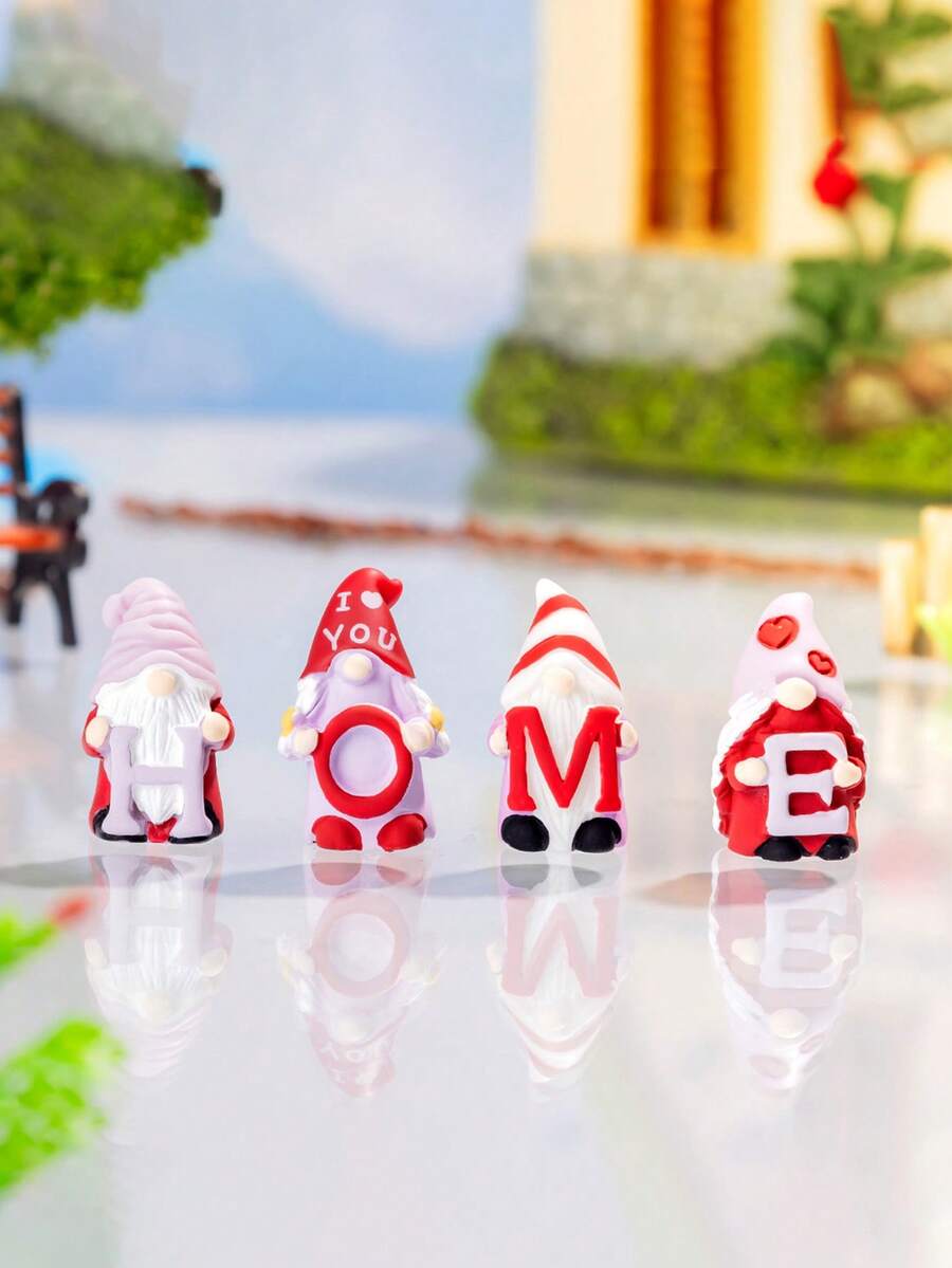 4/8pcs Creative Mini Resin Gnome With "HOME" Tag Small Ornaments,For Desktop Decorations,Christmas Home Decoration,Christmas Gift,Christmas Table Decorations,Elf On The Shelf Props,Christmas Table Centre Piece,Pink Christmas Decorations,Home Decor Living Room,Gifts For Women,Personalised Gifts,Xmas Decorations,Office Desk Accessories,Christmas Presents,Xmas Decoration,Stocking Fillers,Christmas Crafts,Christmas Baubles,Party Decorations,