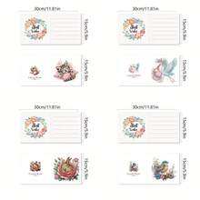 6件套DIY钻石画套装，猫、鸟、兔系列贺卡主题，寓意祝福与美好祝愿，独特设计，不对称钻石形状，纸质材料，手工工具及耗材，适合送给长辈、朋友和家人，节日派对DIY手工礼物 - 彩色 - 查看 4