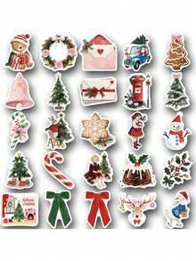 SCXXBSW 50pcs Fun Cartoon Christmas Aesthetic Creative Stickers Suitable For Handbooks, Phone Cases, Laptop Suitcases, Refrigerators - Multicolor - View 12
