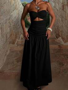 Onicee 夏季连衣裙，黑色性感波西米亚镂空A字连衣裙，优雅无袖派对连衣裙，适合情人节、约会、聚会、派对、旅行、度假、海滩等场合。 - 黑色 - 查看 6