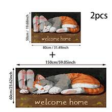 1 Stück/2 Stücke Katzen-gemusterter rutschfester Badezimmer Teppich zum Auslegen auf den Boden, Super-Faser rutschfester Teppich, Imitat-Kaschmir saugfähiger und schnell trocknender Teppich, geeignet für Türen, Badezimmer, Küchen und andere Anlässe, maschinenwaschbar, rutschfest, Alltagsdekoration, kann als Geschenk gegeben werden - Verschiedenfarbig - Übersicht 14