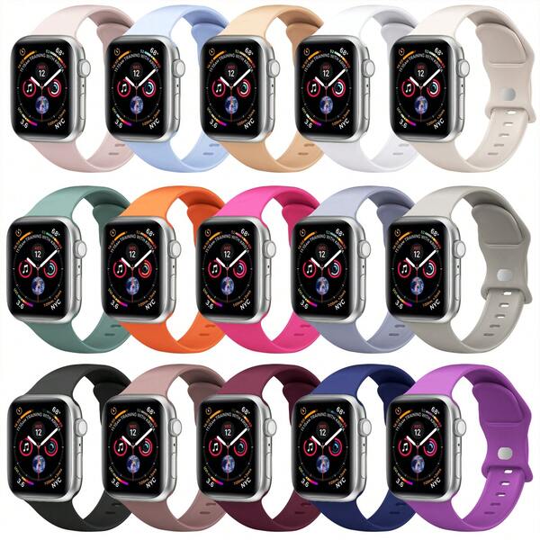 15 Stück Sport Uhrenarmband Set, passend für Apple Watch 38mm/40mm/41mm/42mm/44mm/45mm/49mm/46mm, Silikon wasserdichtes Armband, kompatibel mit Apple Watch Series 11/10/9 Ultra/8/7/6/5/4/3/2/1 SE, unisex