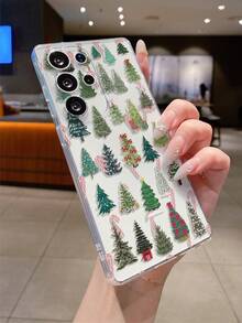 圣诞树图案手机壳，精准开孔摄像头保护，兼容三星、苹果、Pixel、Infinix、Redmi 等品牌手机，无其他兼容性。 - 無色 - 查看 6