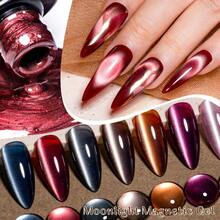 FOUR LILY 7ml 果冻月光磁性凝胶指甲油，闪亮玻璃珠效果，猫眼美甲凝胶，可卸除UV凝胶，适合美甲艺术 - 彩色 - 查看 2