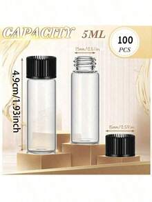 1/2/4/6 Stücke klare Glasfläschchen mit Schraubverschluss und Kunststoffstopfen auslaufsicher für Öl-Proben, Aromatherapie, Duftstoffe, leicht für Parfümreisen